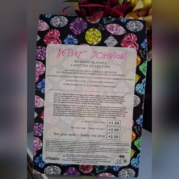 Betsey Johnson Reading Glasses, +2.50 Power, 3 Pack - Picture 2 of 3